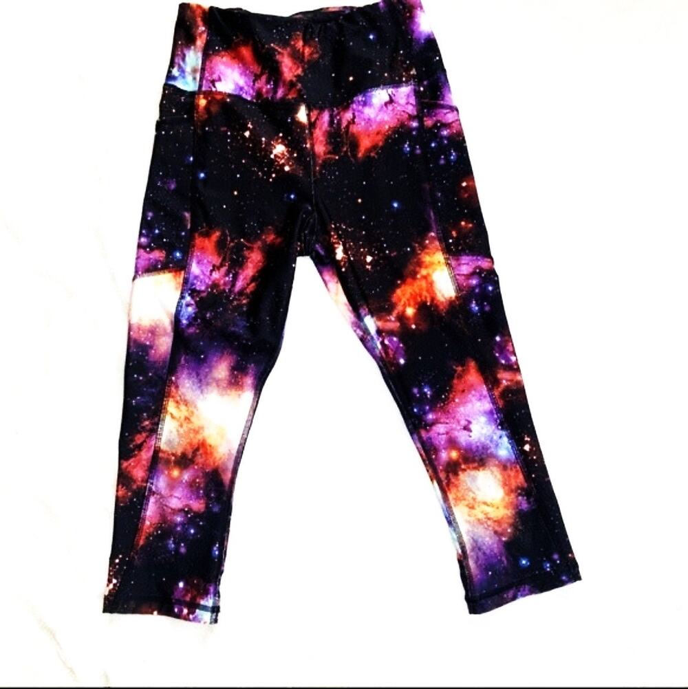 5$/25 Avia Galaxy Print Active Leggings Women’s XS • Space Nebula Workout Tights